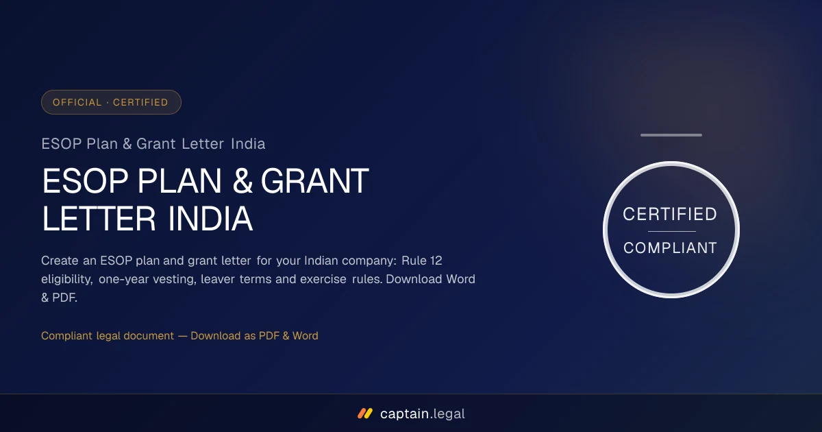 ESOP Plan & Grant Letter India