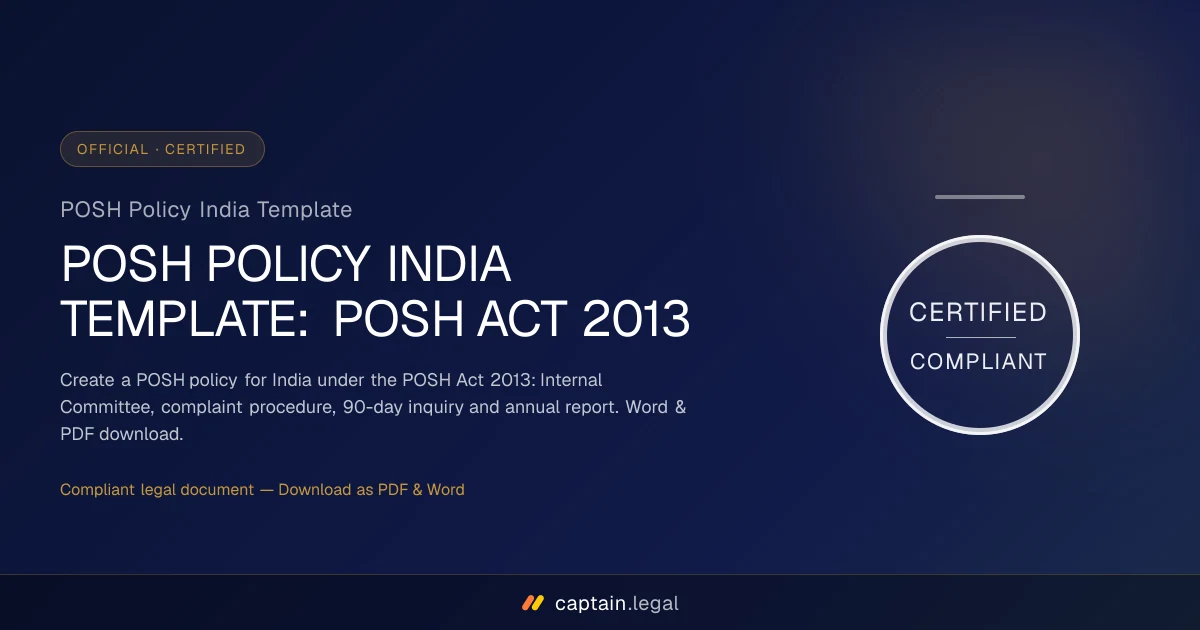 POSH Policy India Template