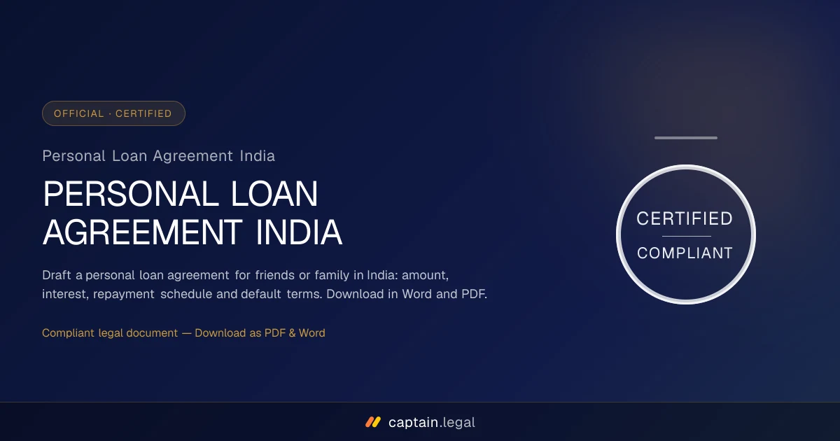Personal Loan Agreement India