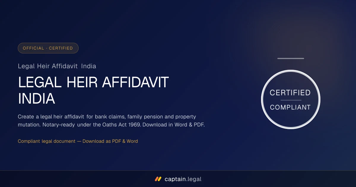 Legal Heir Affidavit India