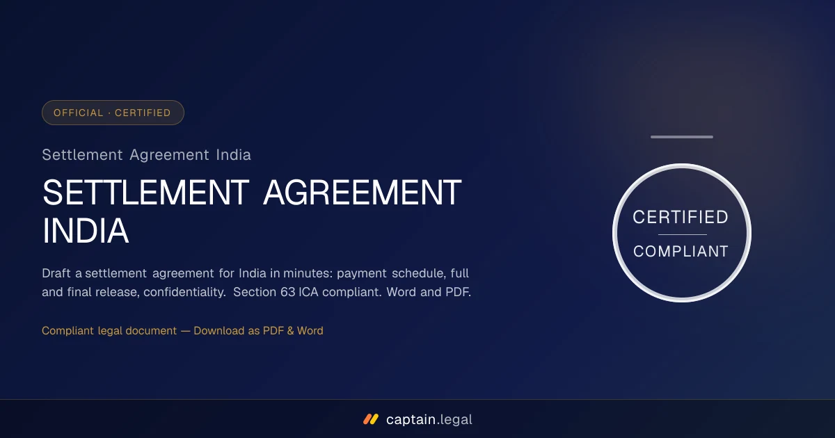 Settlement Agreement India