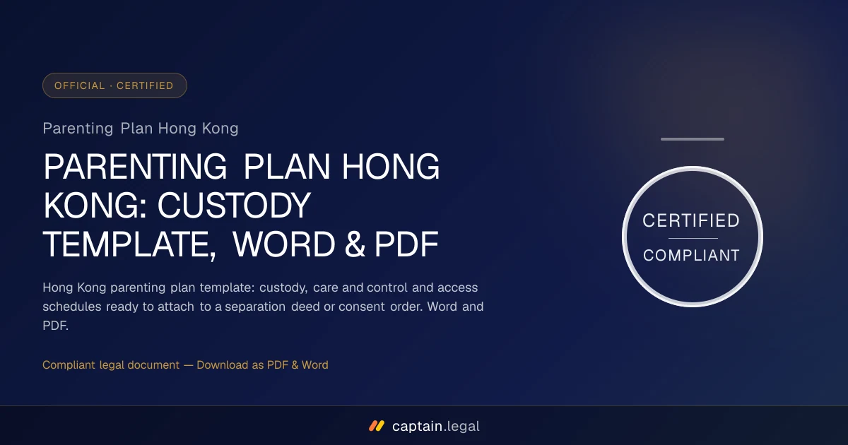 Parenting Plan Hong Kong