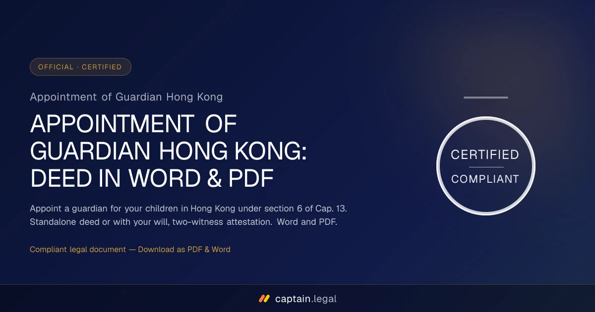 Appointment of Guardian Hong Kong