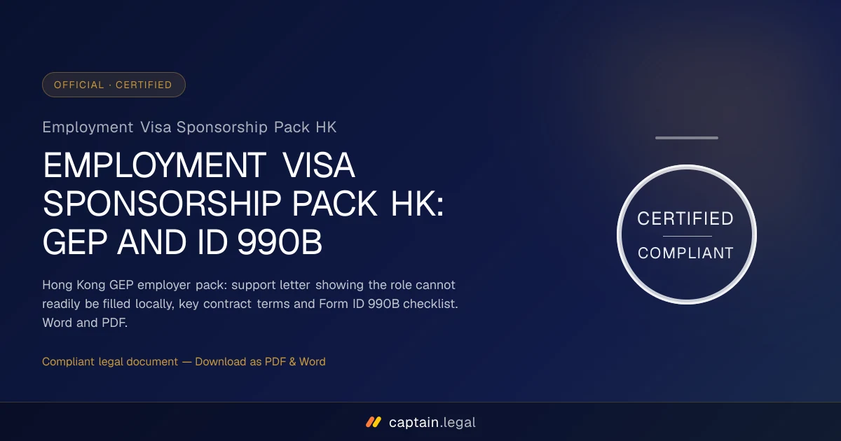 Employment Visa Sponsorship Pack HK