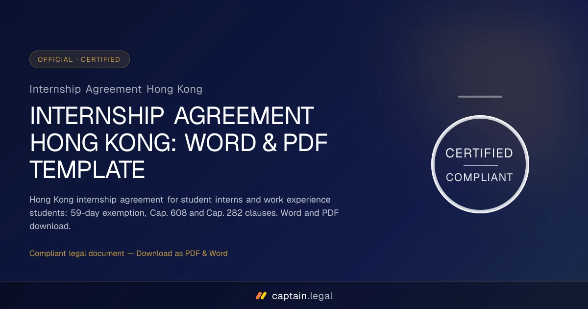 Internship Agreement Hong Kong