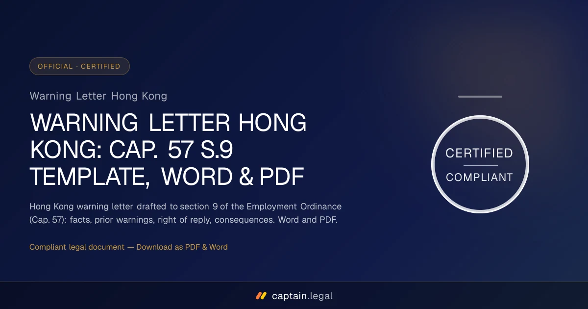 Warning Letter Hong Kong