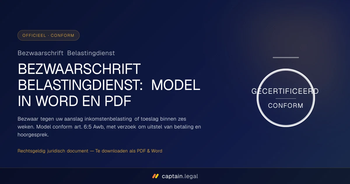 Bezwaarschrift Belastingdienst