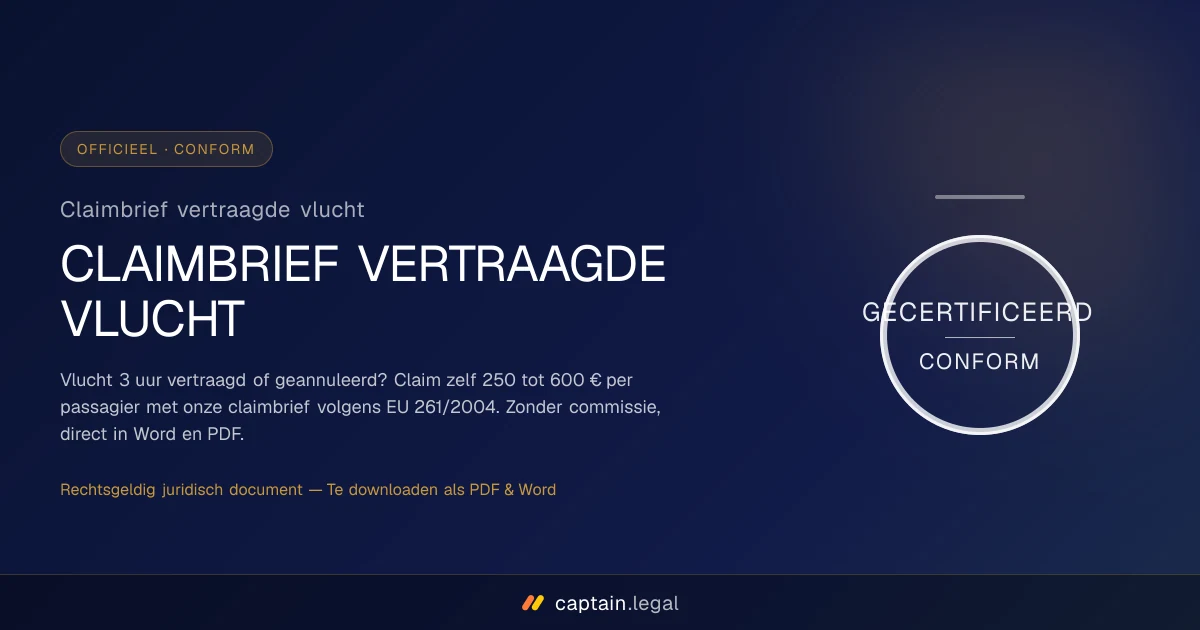 Claimbrief vertraagde vlucht