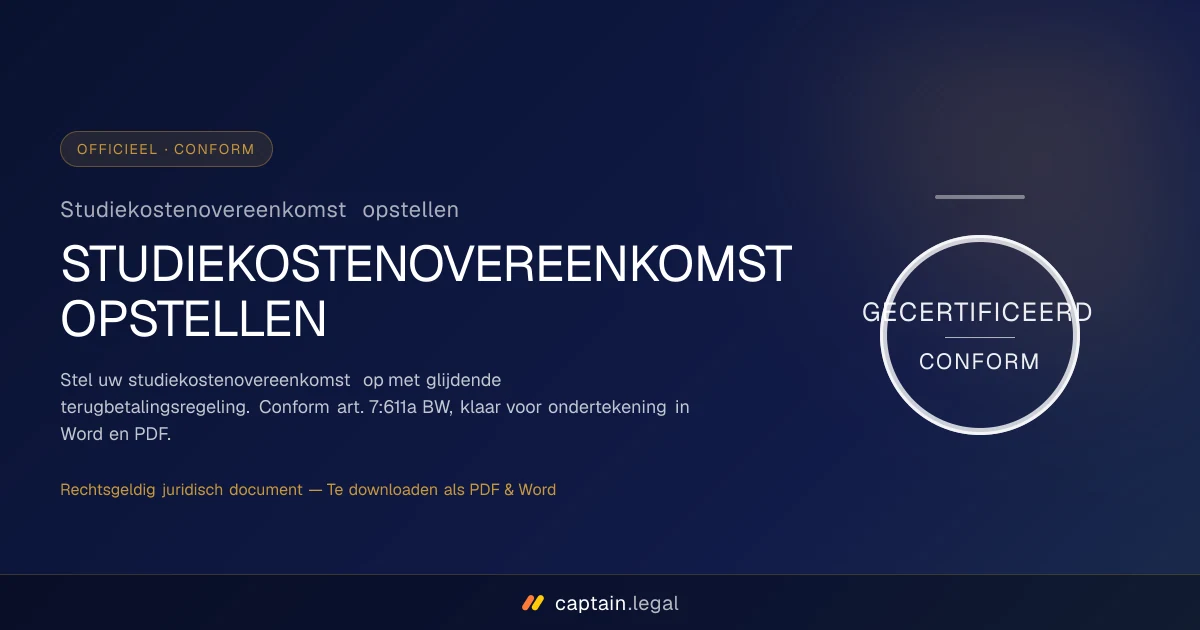 Studiekostenovereenkomst opstellen