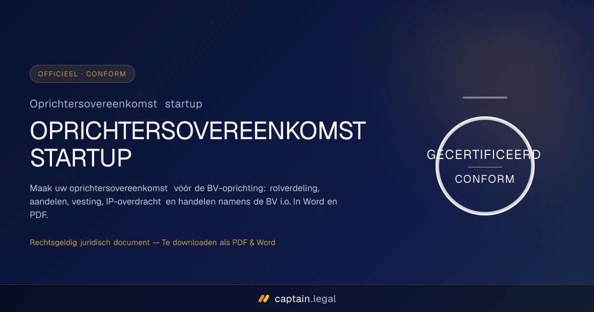 Oprichtersovereenkomst startup