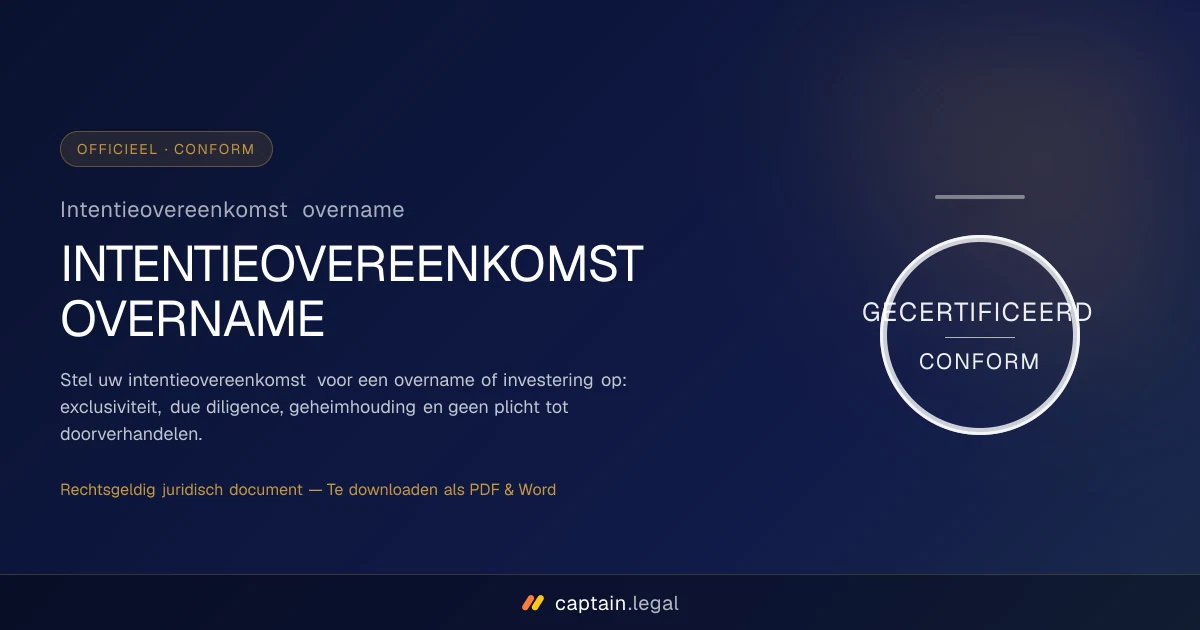 Intentieovereenkomst overname