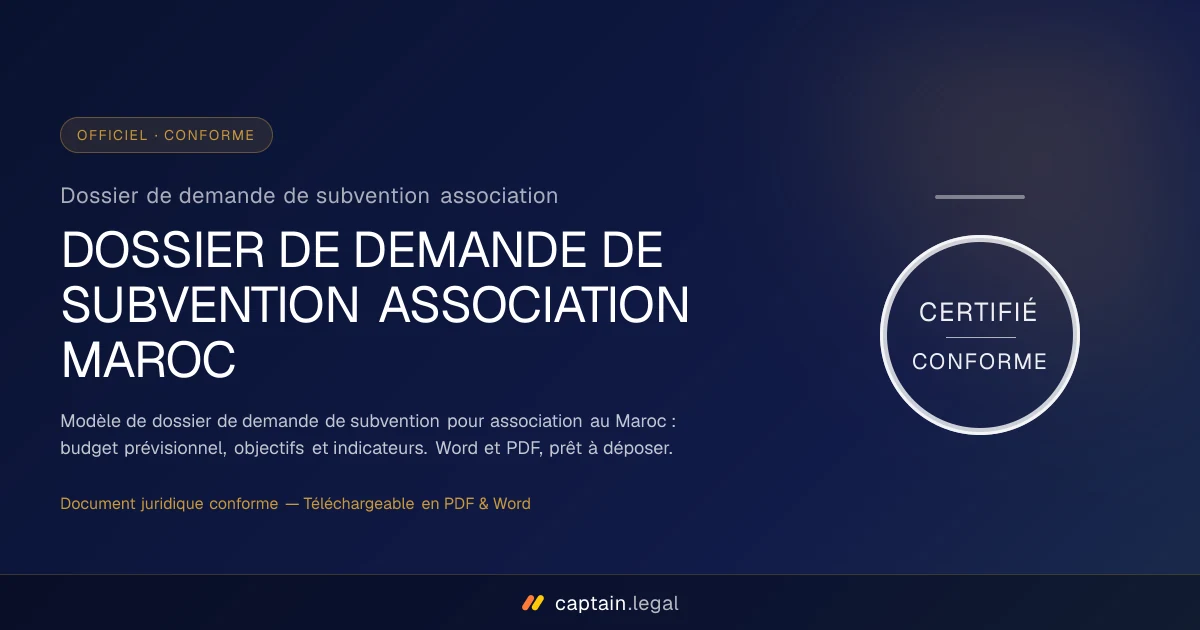 Dossier de demande de subvention association