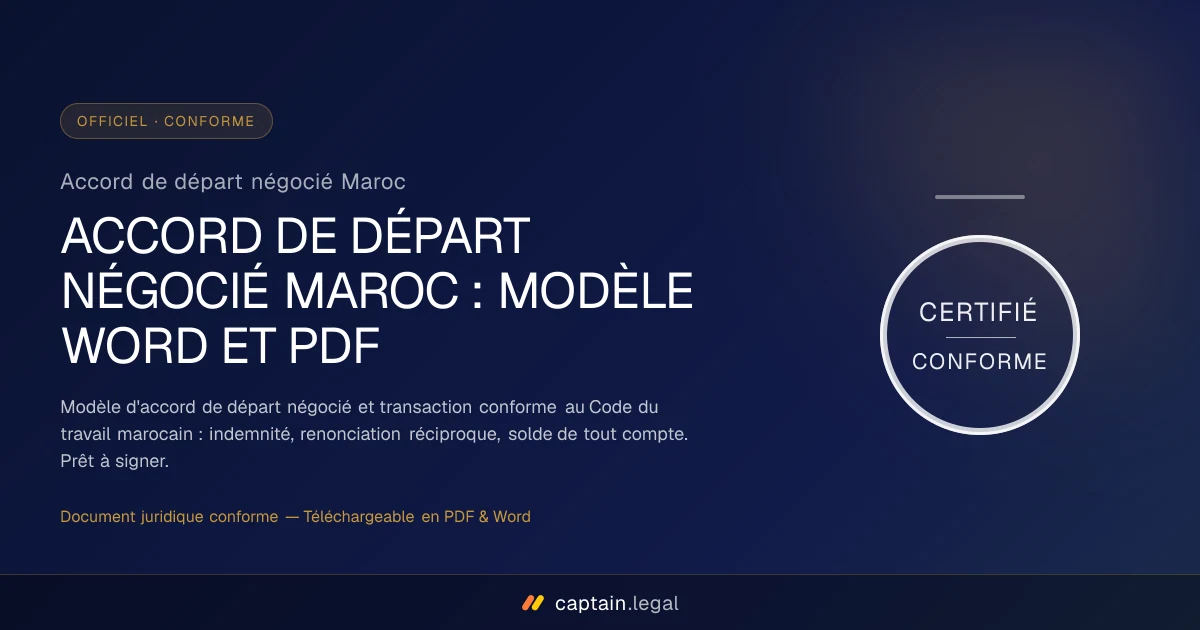 Accord de départ négocié Maroc