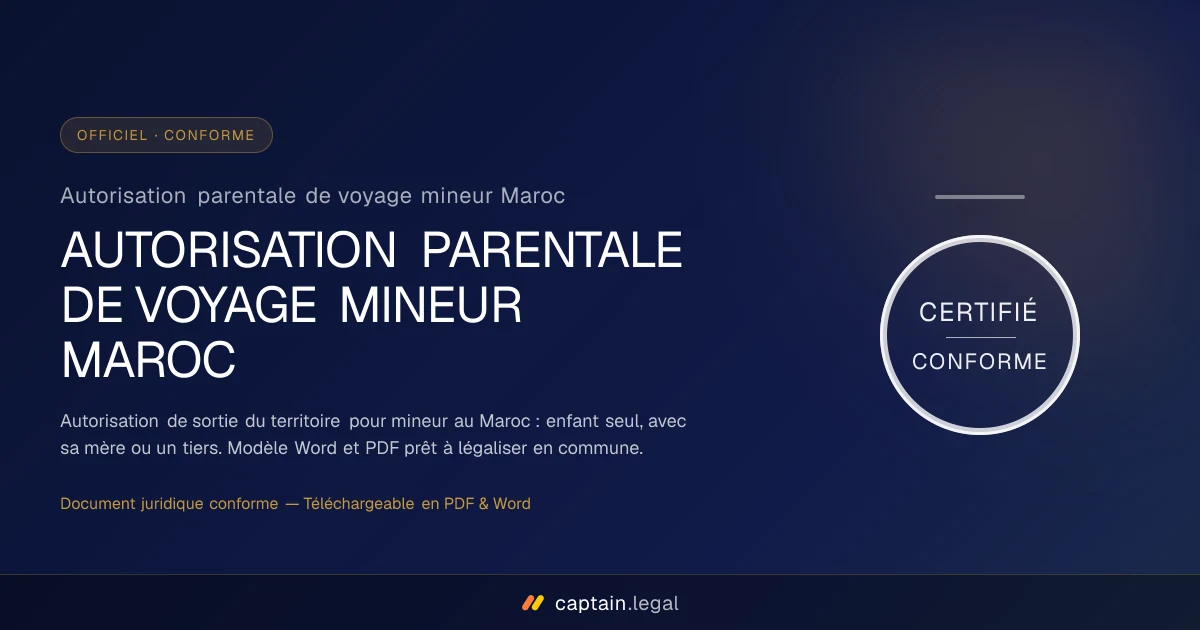 Autorisation parentale de voyage mineur Maroc