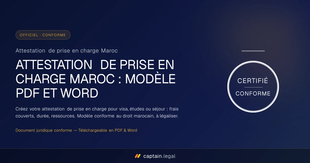 Attestation de prise en charge Maroc