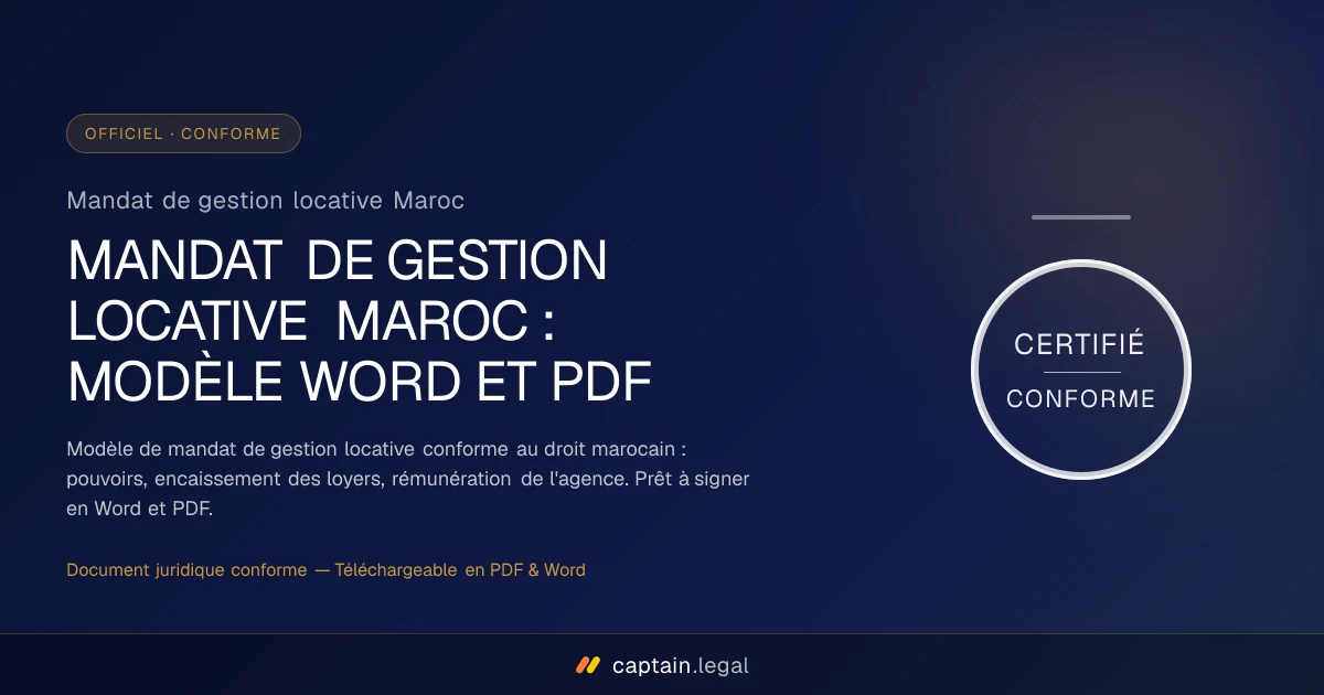 Mandat de gestion locative Maroc