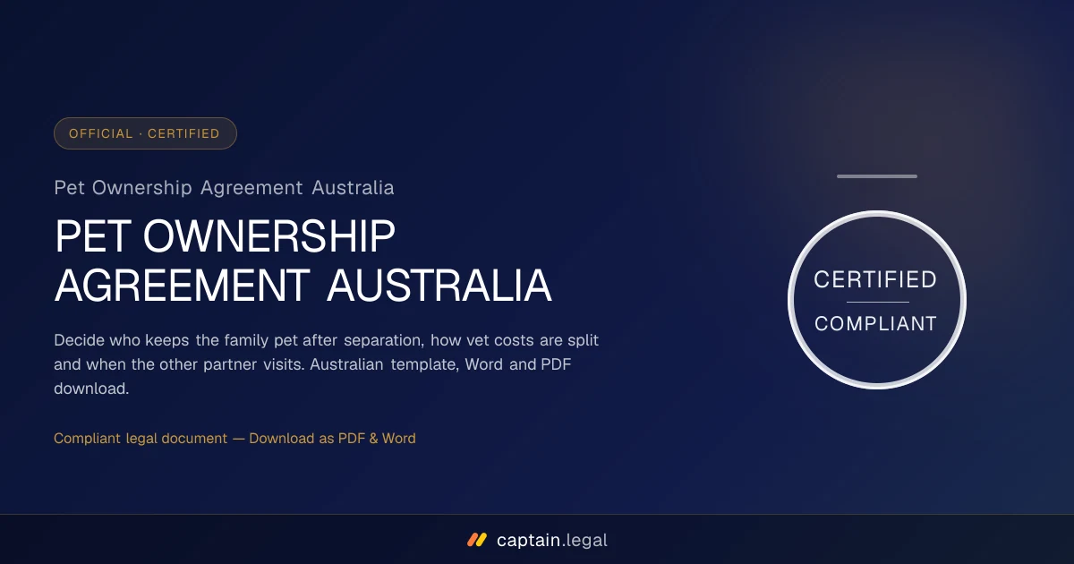 Pet Ownership Agreement Australia