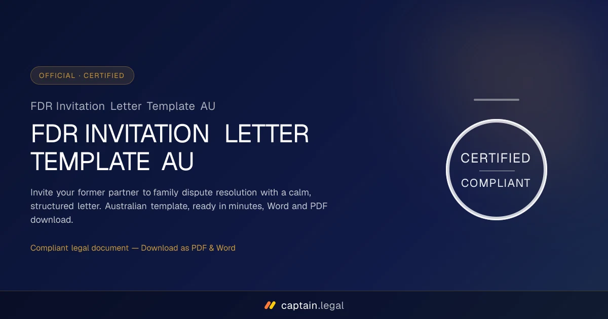 FDR Invitation Letter Template AU