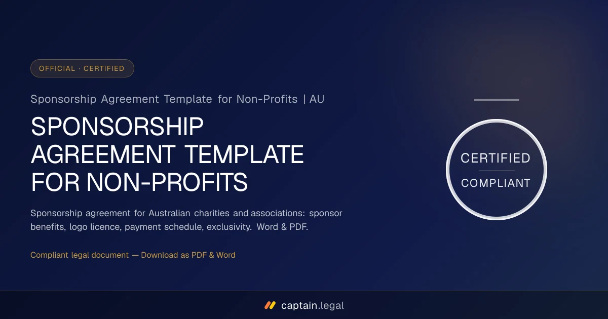 Sponsorship Agreement Template for Non-Profits | AU