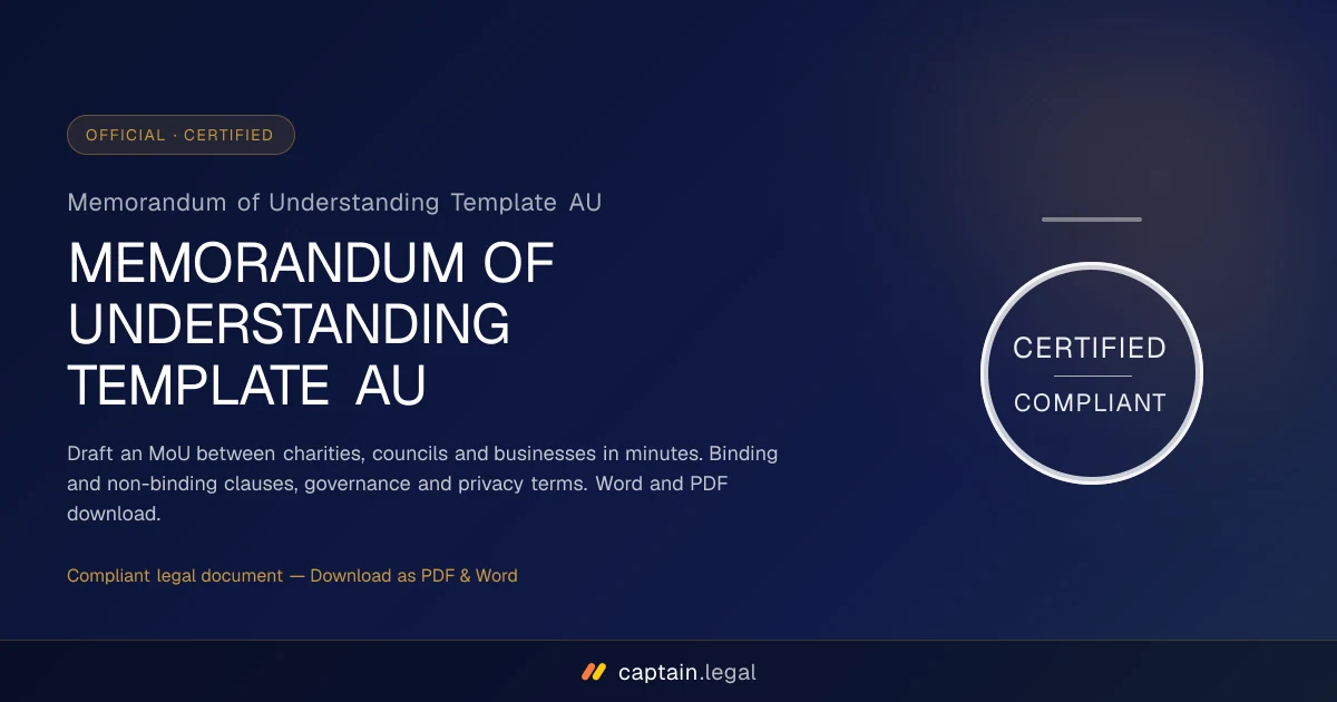 Memorandum of Understanding Template AU