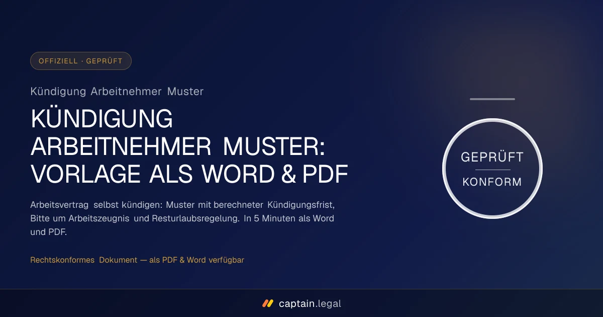 Kündigung Arbeitnehmer Muster
