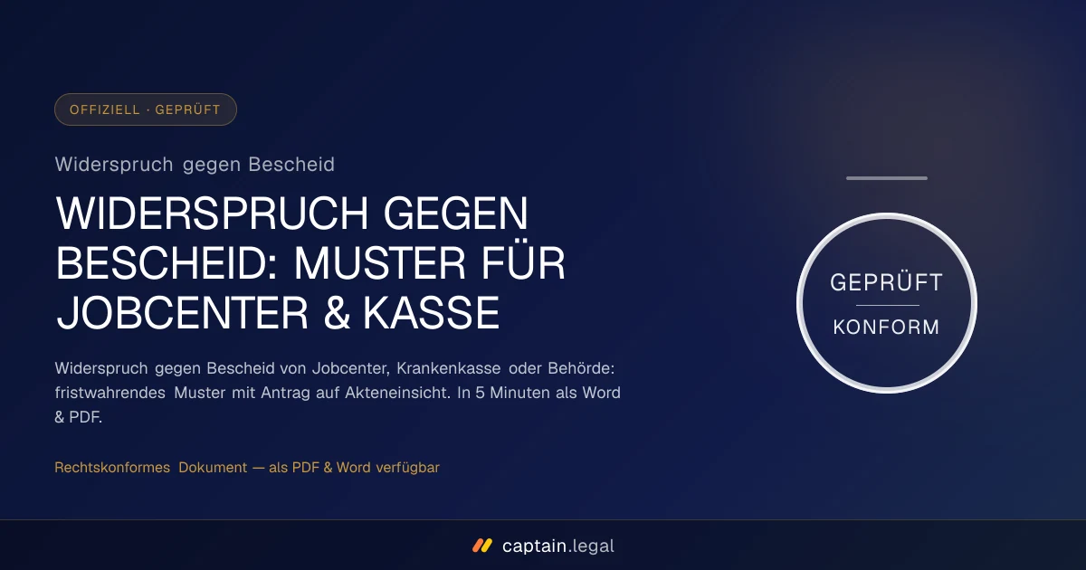 Widerspruch gegen Bescheid