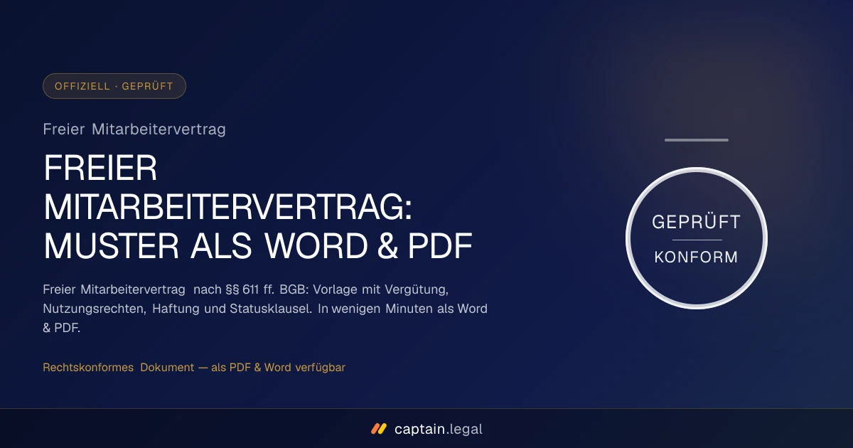 Freier Mitarbeitervertrag
