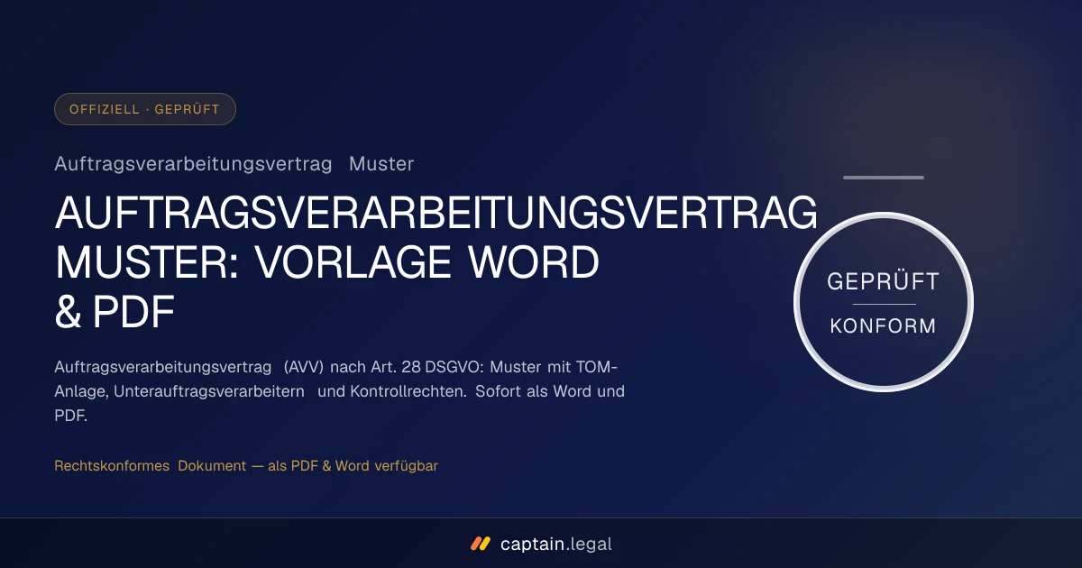 Auftragsverarbeitungsvertrag Muster