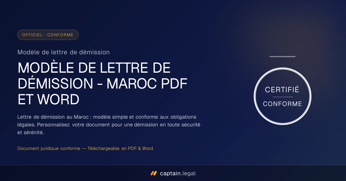 Modèle de lettre de démission