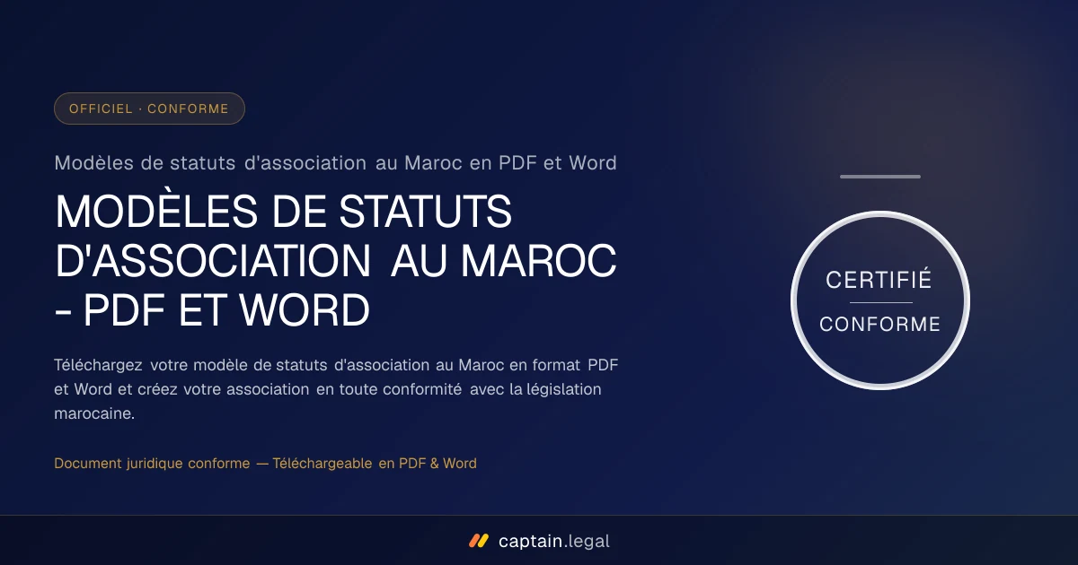 Modèles de statuts d'association au Maroc en PDF et Word
