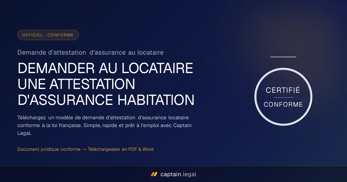 Demande d'attestation d'assurance au locataire