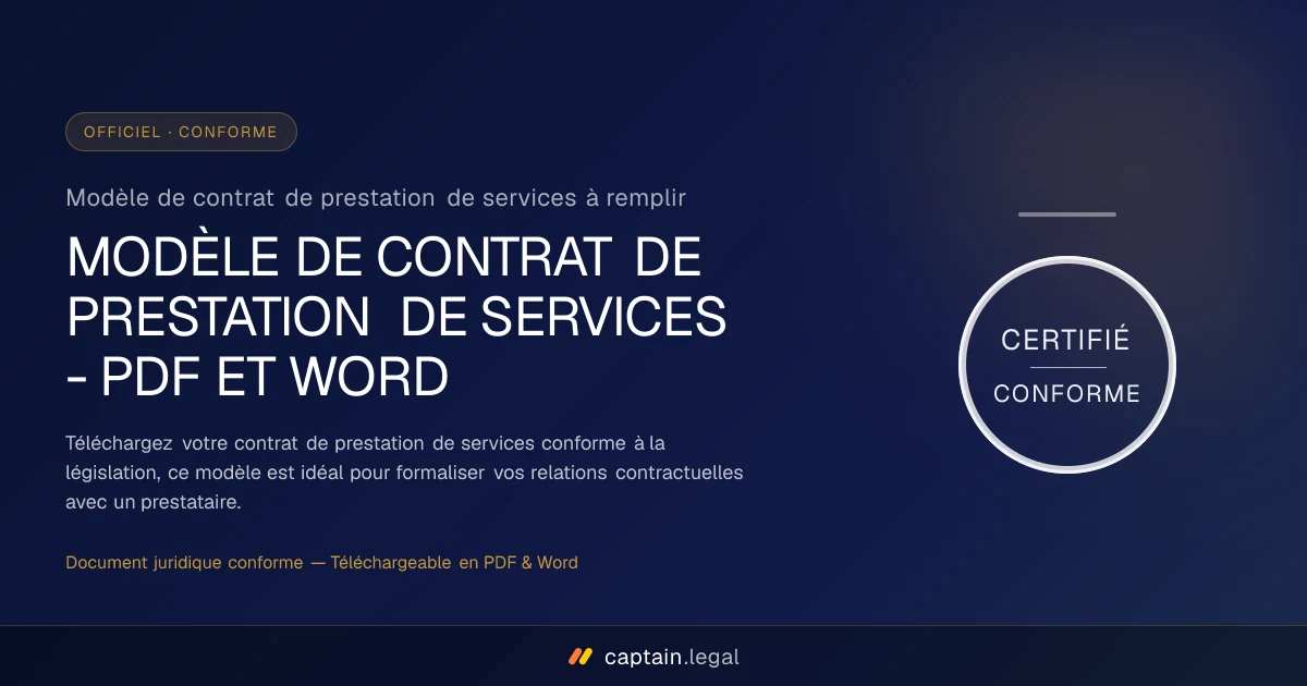 Modèle de contrat de prestation de services à remplir