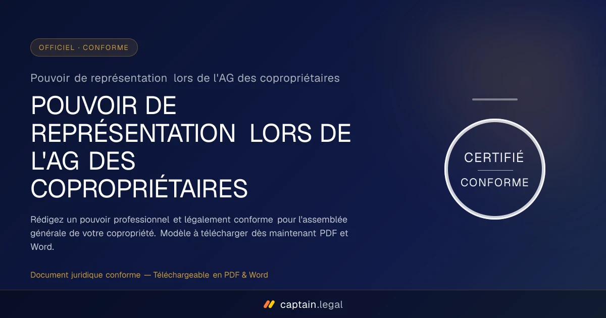 Pouvoir de représentation lors de l'AG des copropriétaires