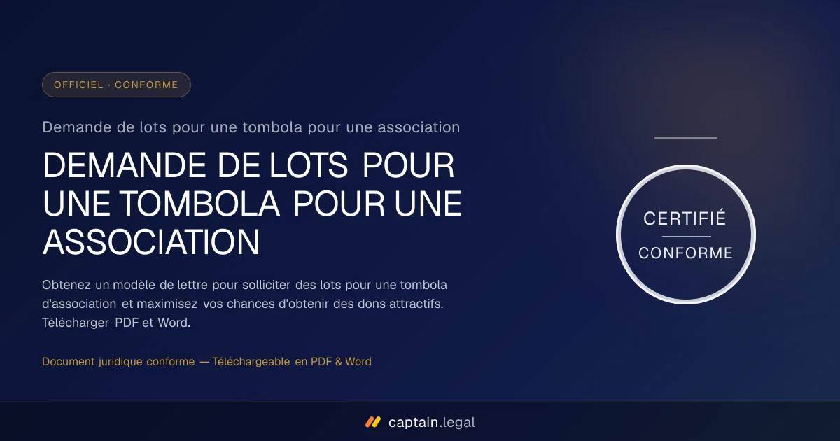 Demande de lots pour une tombola pour une association