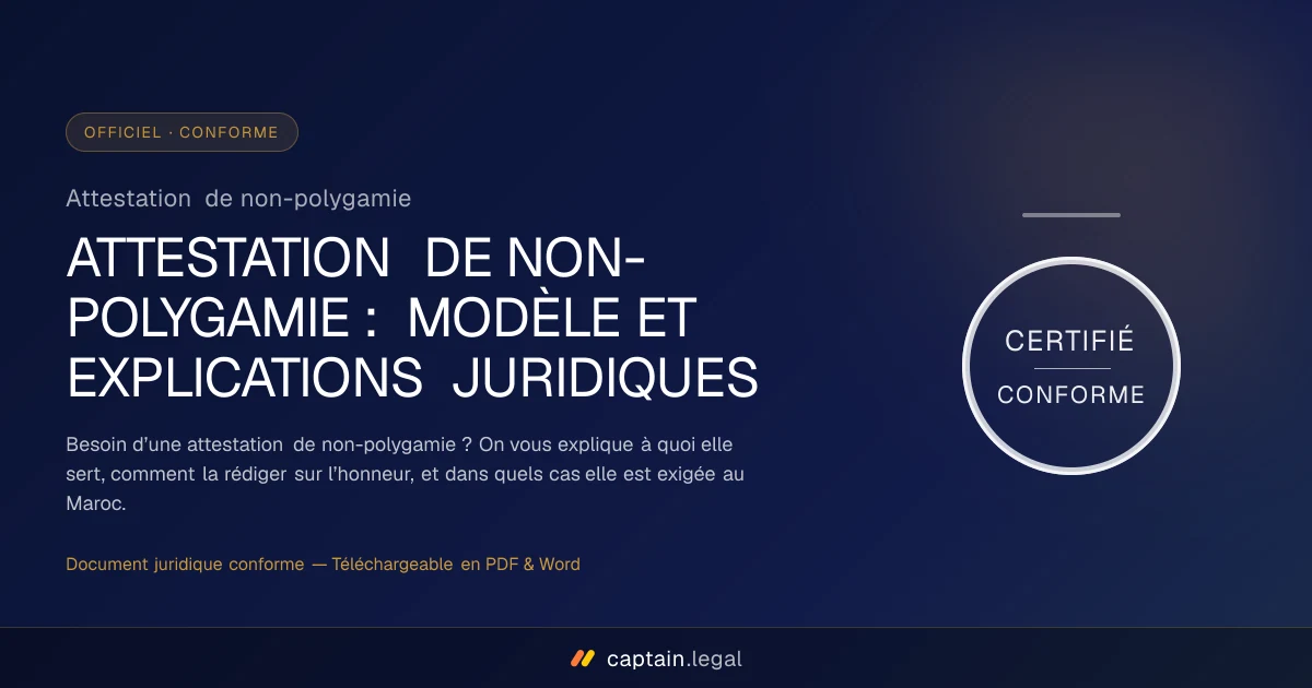 Attestation de non-polygamie