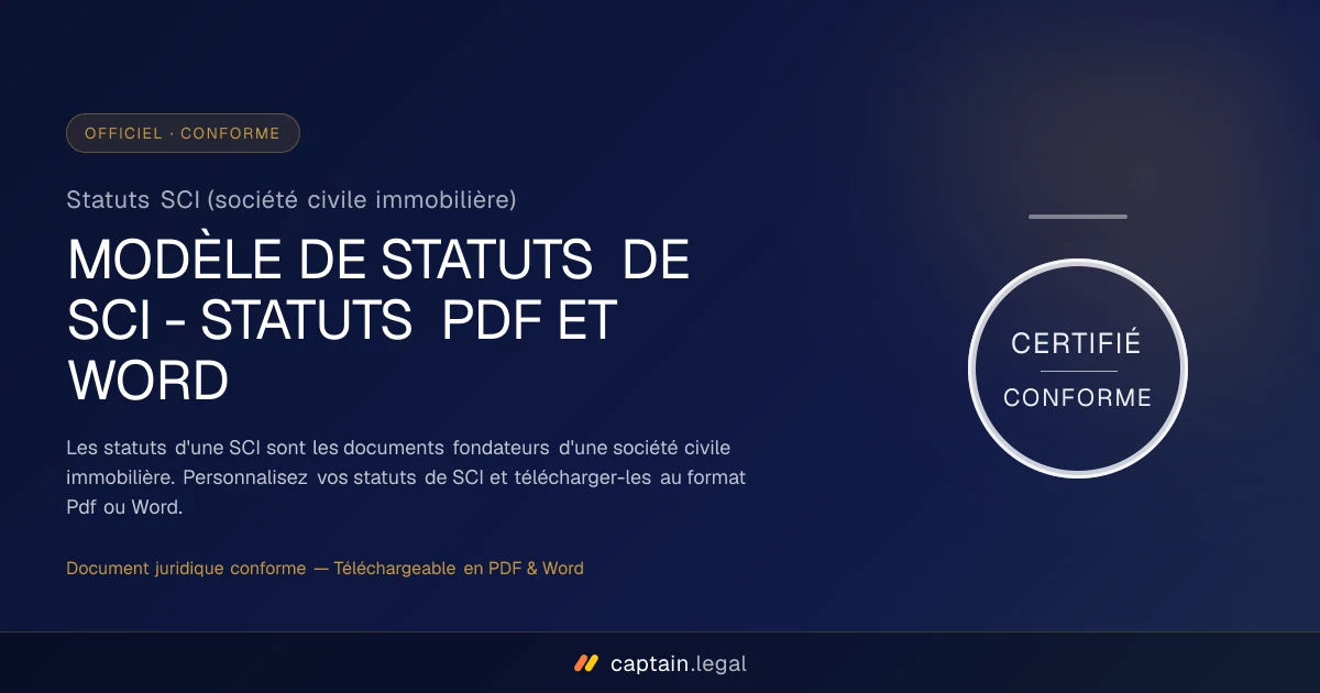 Statuts SCI (société civile immobilière)