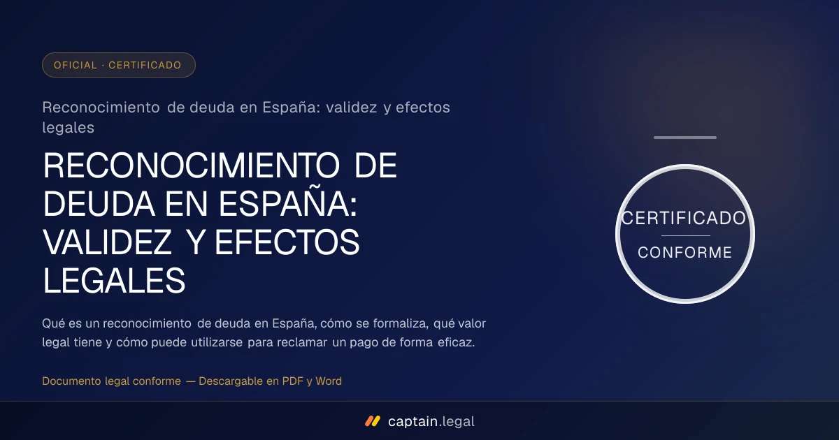 Reconocimiento de deuda en España: validez y efectos legales