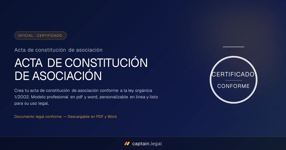 Acta de constitución de asociación