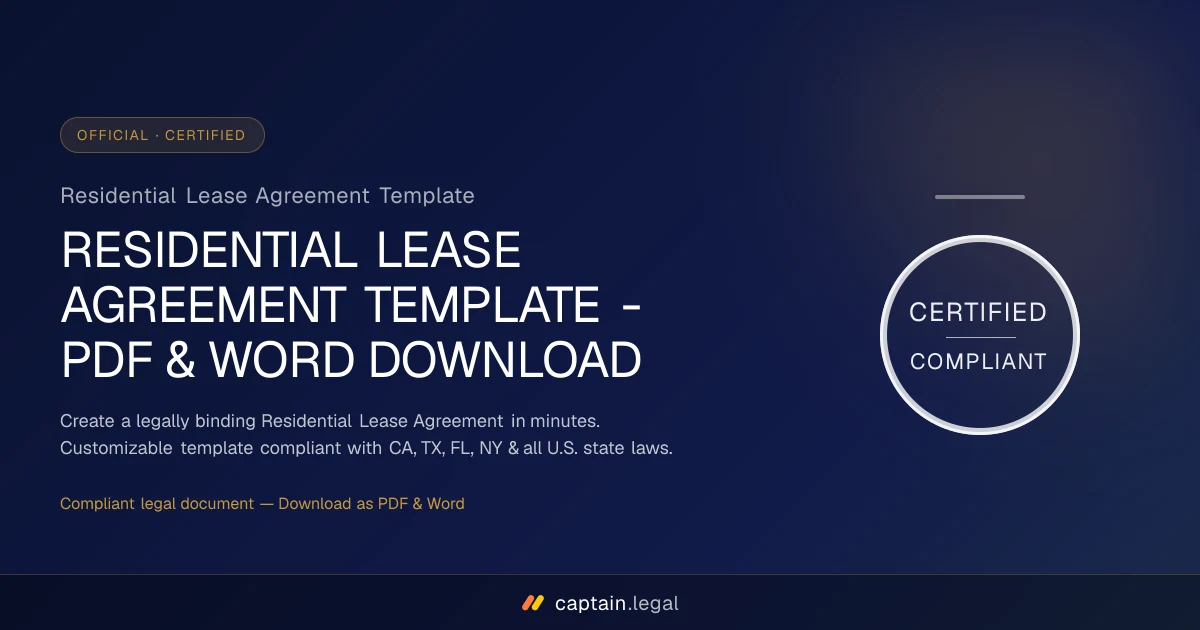 Residential Lease Agreement Template