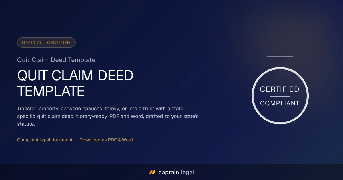 Quit Claim Deed Template