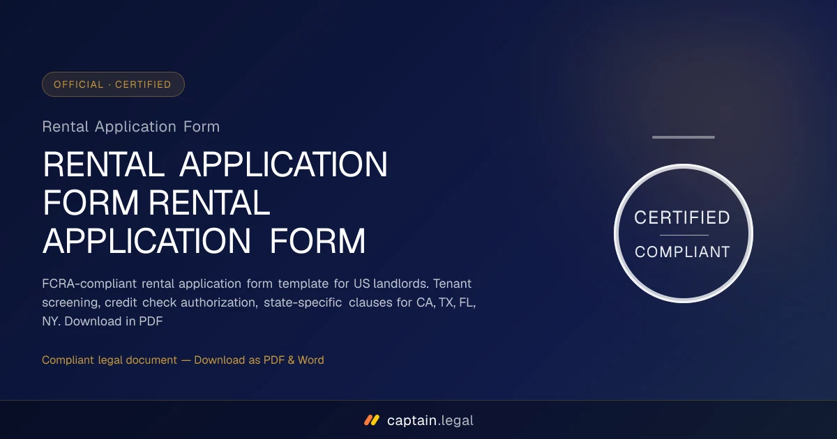 Rental Application Form