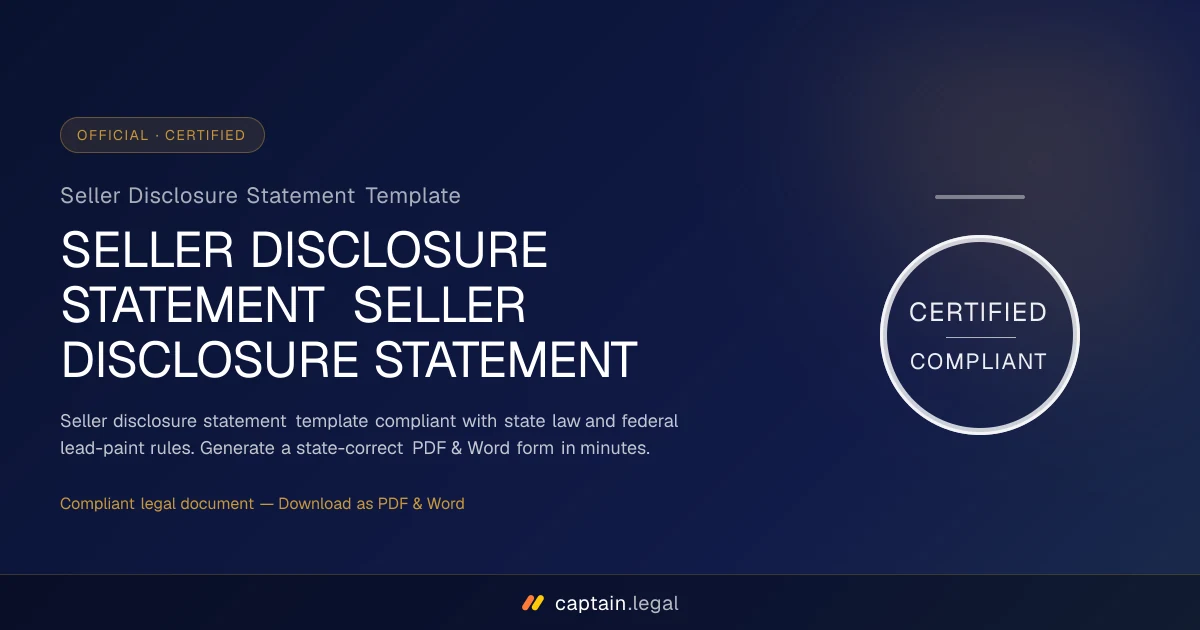 Seller Disclosure Statement Template