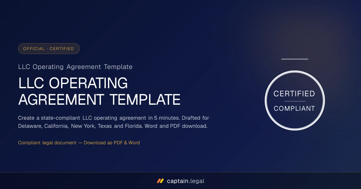 LLC Operating Agreement Template