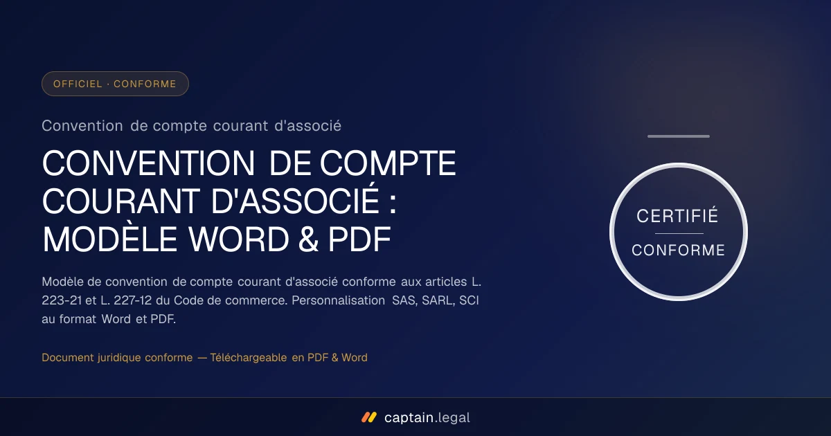 Convention de compte courant d'associé