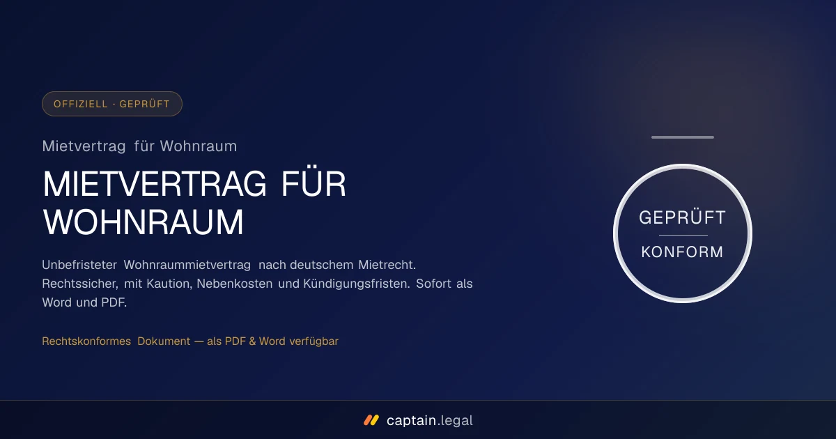 Mietvertrag für Wohnraum