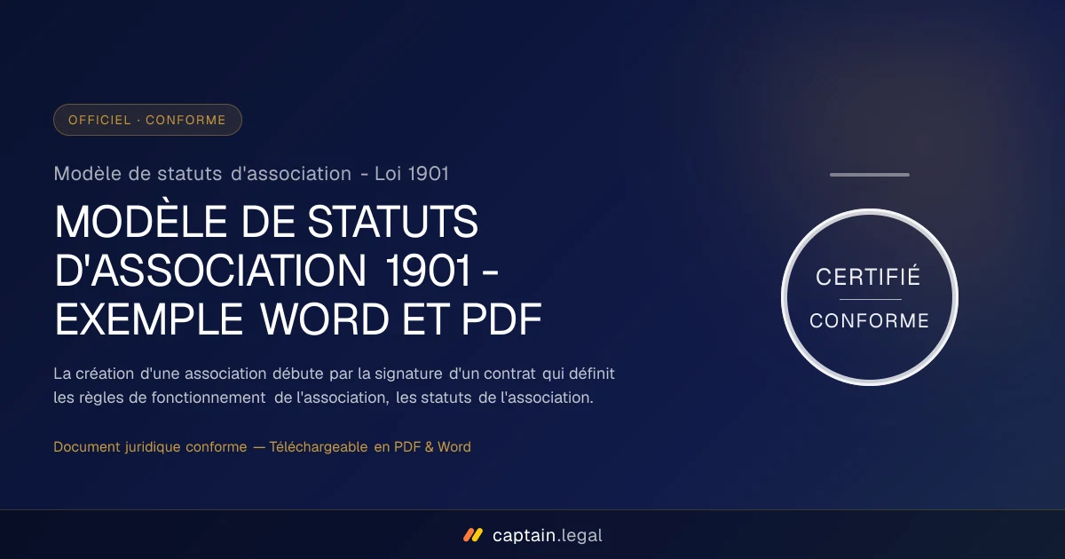 Modèle de statuts d'association - Loi 1901
