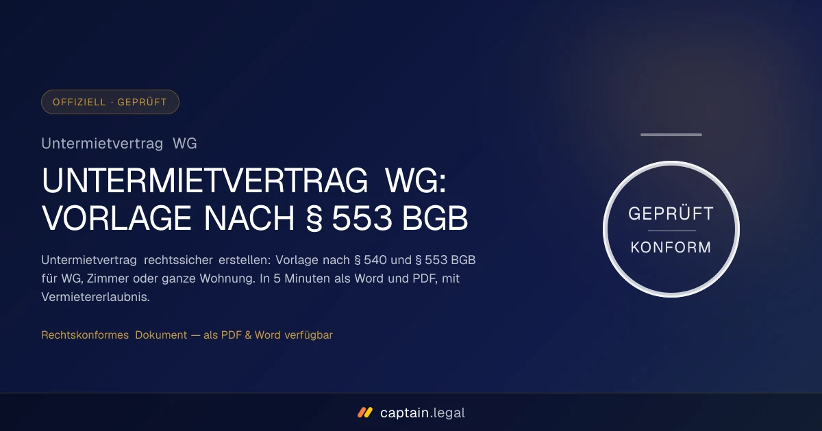 Untermietvertrag WG