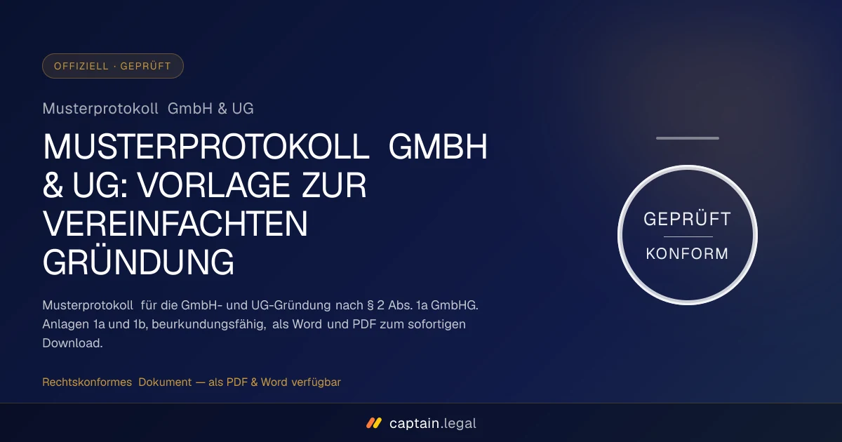 Musterprotokoll GmbH & UG