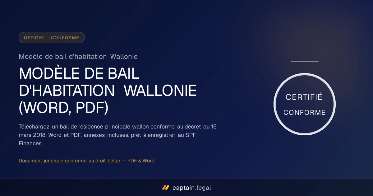 Modèle de bail d'habitation Wallonie