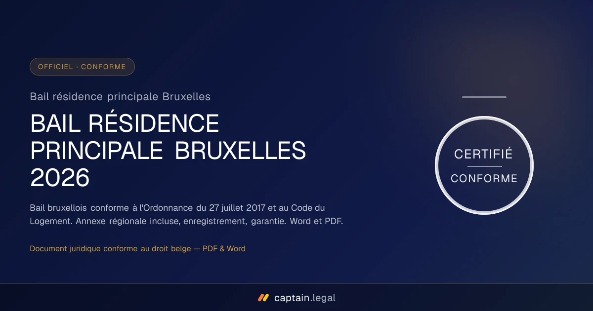 Bail résidence principale Bruxelles